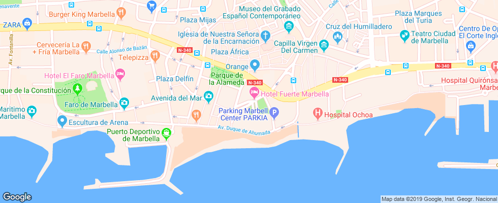 Отель Fuerte Marbella на карте Испании