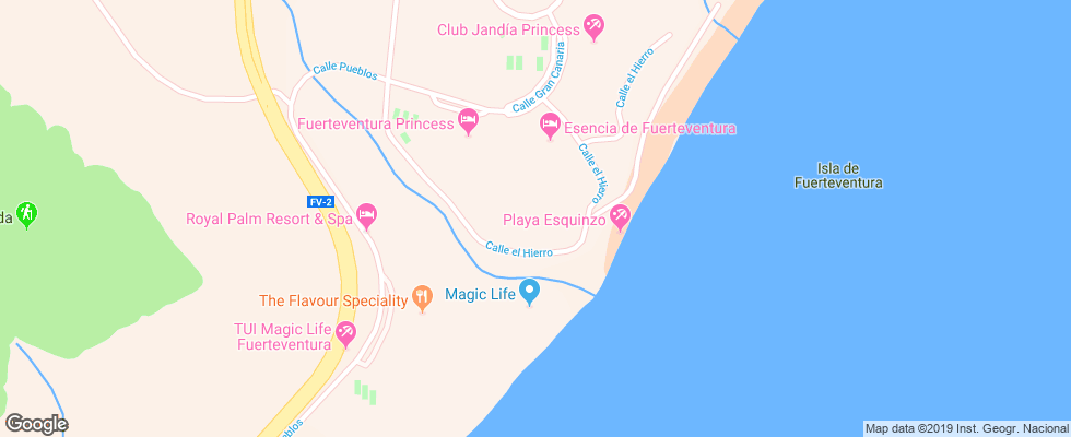 Отель Fuerteventura Princess на карте Испании