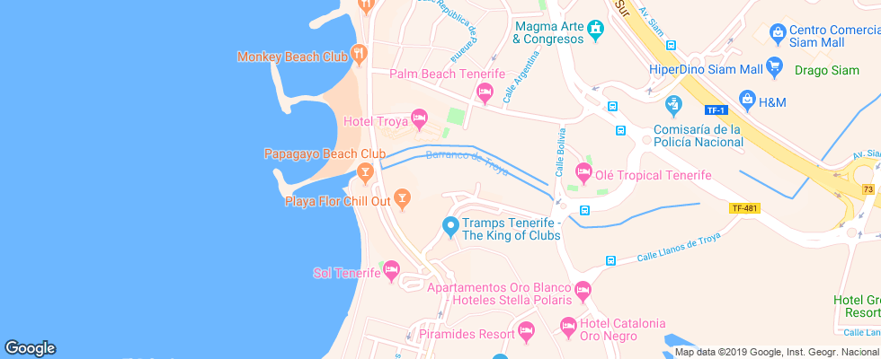Отель Gala Tenerife на карте Испании