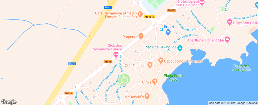 Отель Globales Palmanova на карте Испании