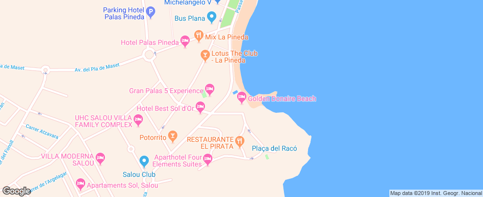 Отель Golden Donaire Beach на карте Испании