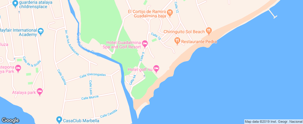 Отель Guadalmina Spa & Golf Resort на карте Испании