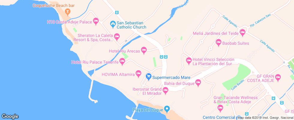 Отель H10 Costa Adeje Palace на карте Испании