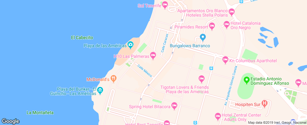 Отель H10 Las Palmeras на карте Испании