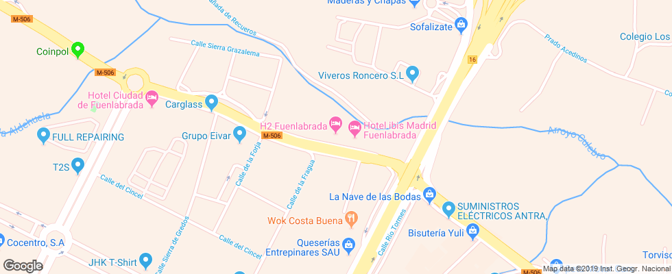 Отель H2 Fuenlabrada на карте Испании