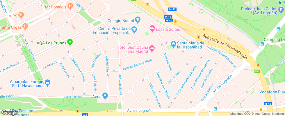 Отель Hotel Osuna Feria Madrid на карте Испании