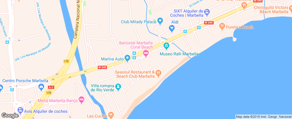 Отель Iberostar Marbella Coral Beach на карте Испании