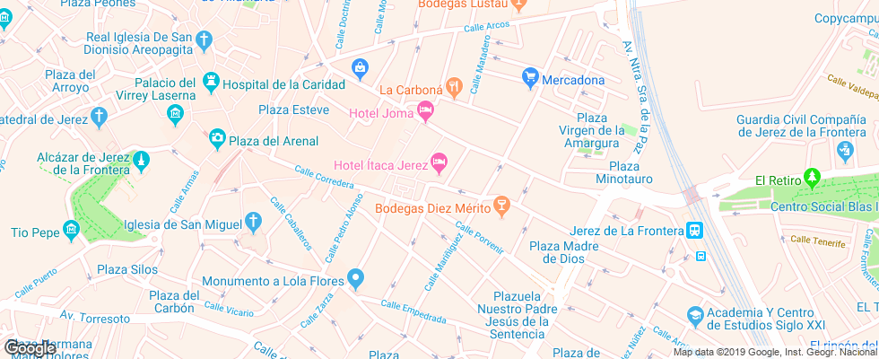 Отель Itaca Hotel Jerez на карте Испании