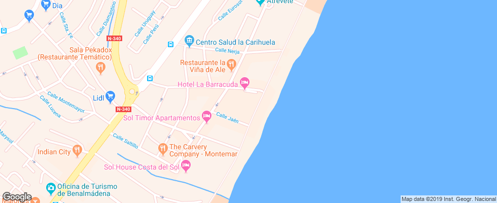 Отель La Barracuda на карте Испании