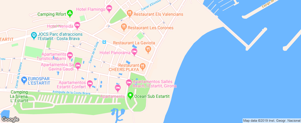 Отель La Pineda на карте Испании
