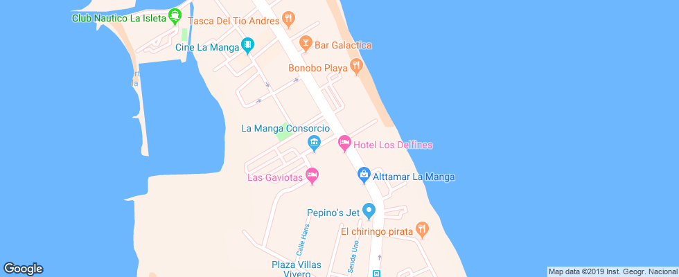 Отель Los Delfines на карте Испании