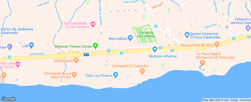 Отель Los Monteros на карте Испании