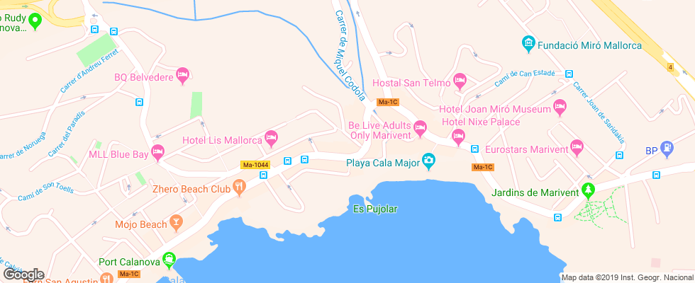 Отель Luabay Marivent на карте Испании