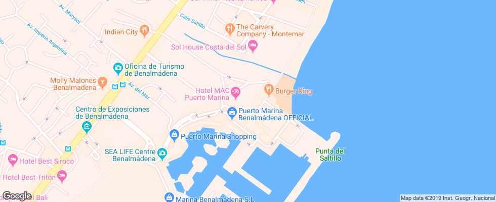 Отель Mac Puerto Marina Benalmadena на карте Испании