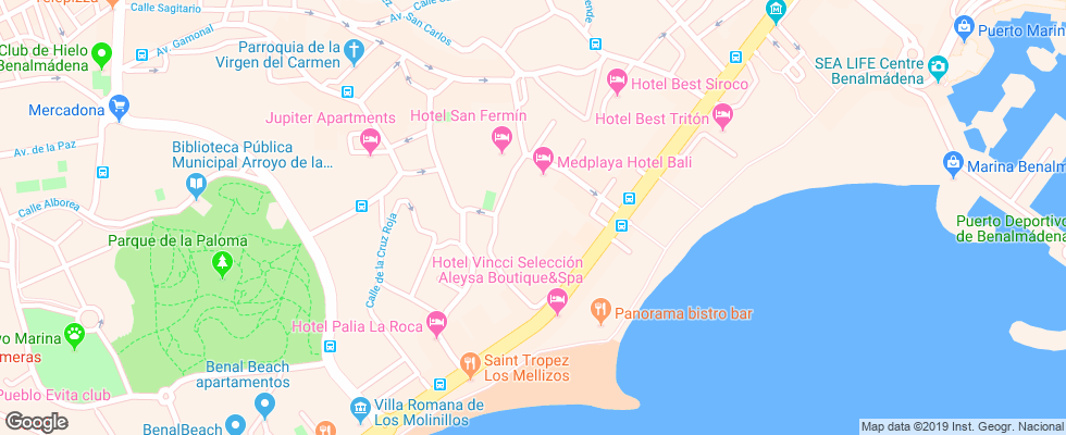 Отель Medplaya Bali на карте Испании