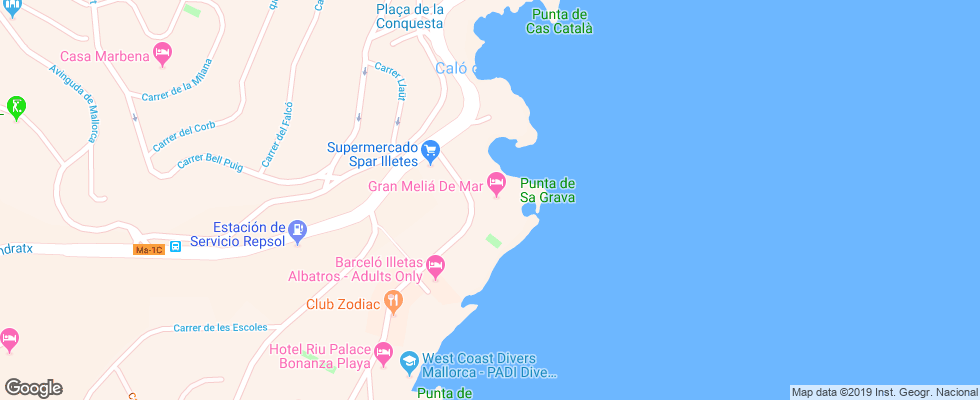 Отель Melia De Mar на карте Испании
