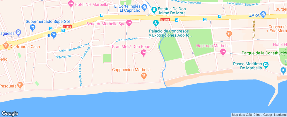 Отель Melia Don Pepe на карте Испании