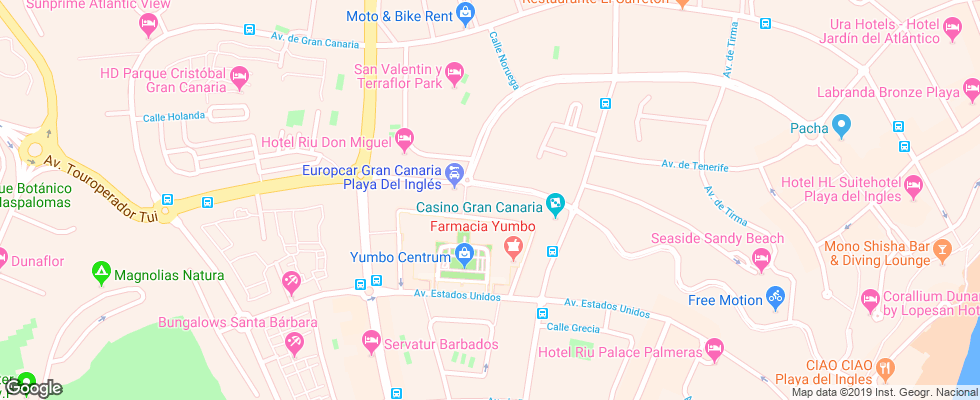 Отель Neptuno Gran Canaria на карте Испании