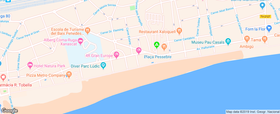 Отель Nuba Comarruga Platja на карте Испании