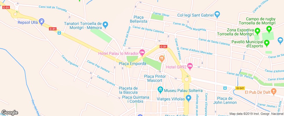 Отель Palau Lo Mirador на карте Испании