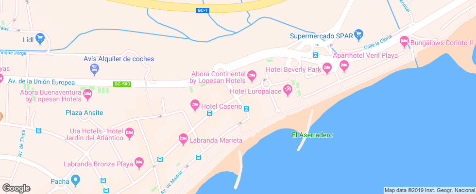 Отель Parque Tropical на карте Испании