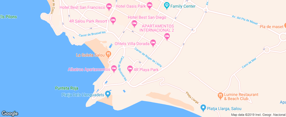 Отель Playa De Oro Park на карте Испании