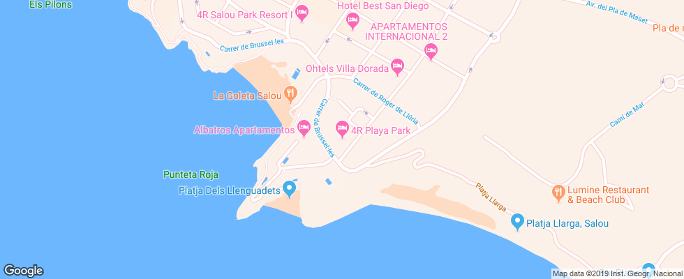 Отель Playa Park на карте Испании