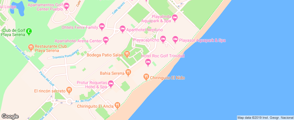 Отель Playacapricho на карте Испании