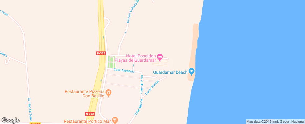 Отель Playas De Guardamar на карте Испании