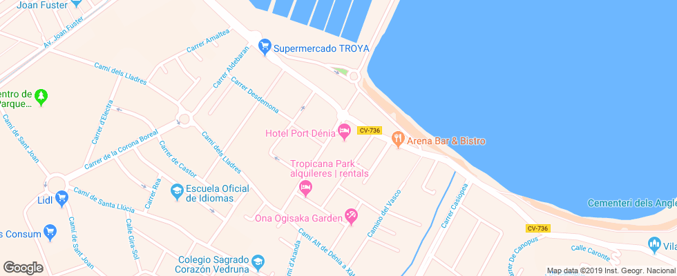Отель Port Denia на карте Испании
