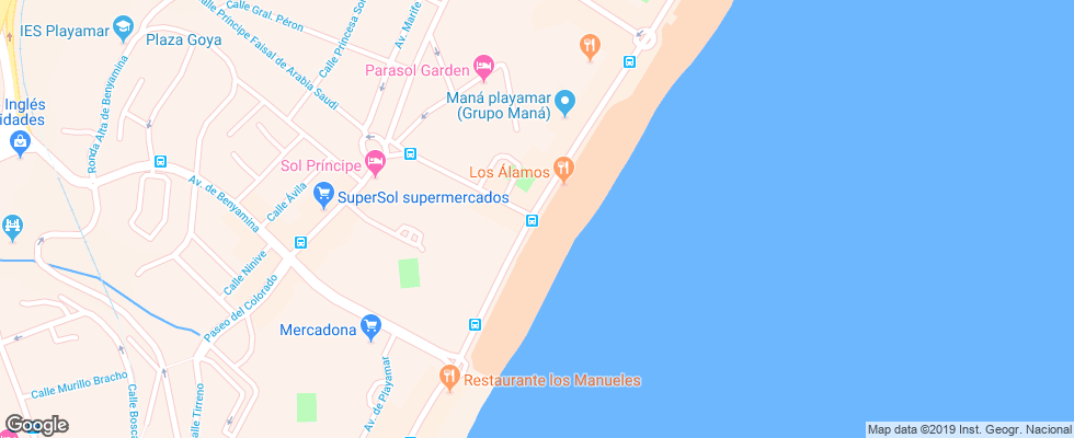 Отель Riu Belplaya на карте Испании