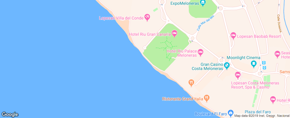 Отель Riu Gran Canaria Clubhotel на карте Испании