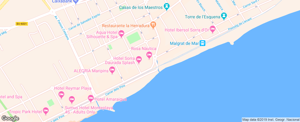 Отель Rosa Nautica на карте Испании