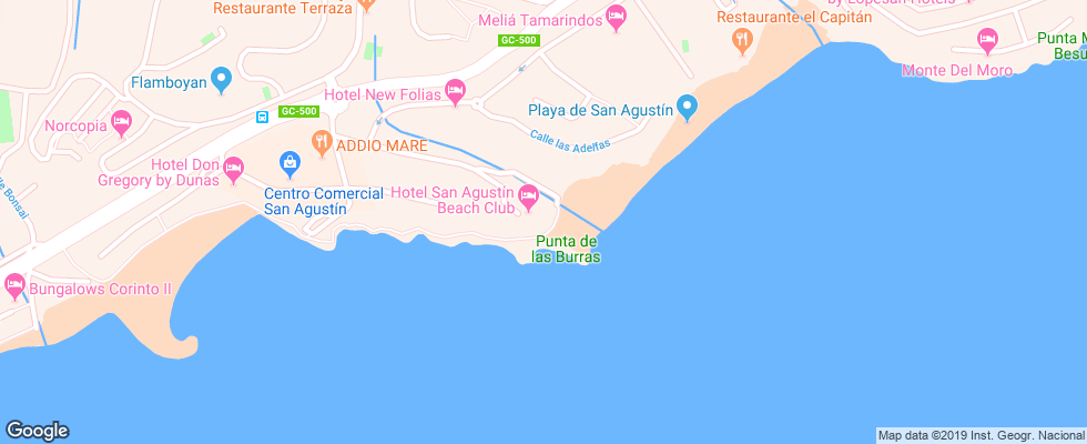 Отель San Agustin Beach Club на карте Испании