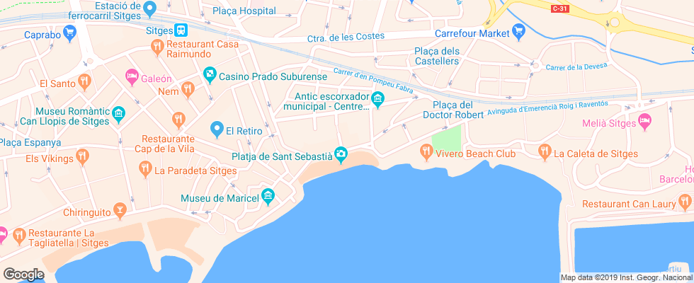 Отель San Sebastian Playa на карте Испании