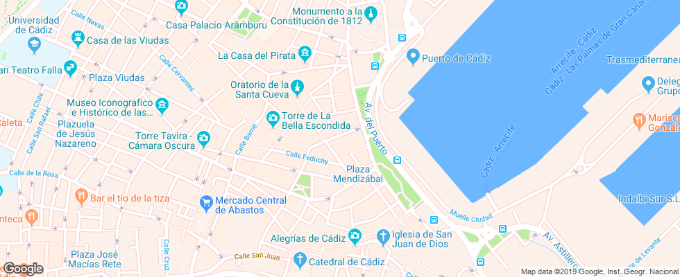 Отель Senator Cadiz Spa на карте Испании