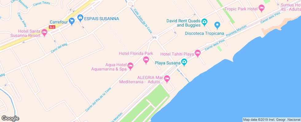 Отель Sirius на карте Испании