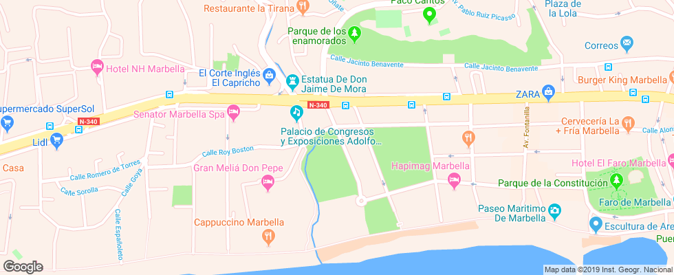 Отель Sultan Club Marbella на карте Испании