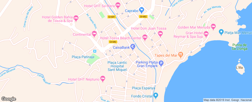 Отель Urh Tossa De Mar на карте Испании