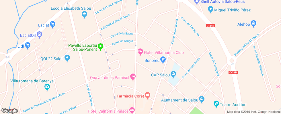 Отель Villamarina Club на карте Испании