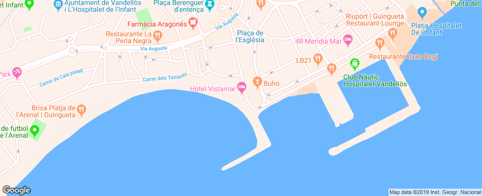 Отель Vistamar Costa Dourada на карте Испании