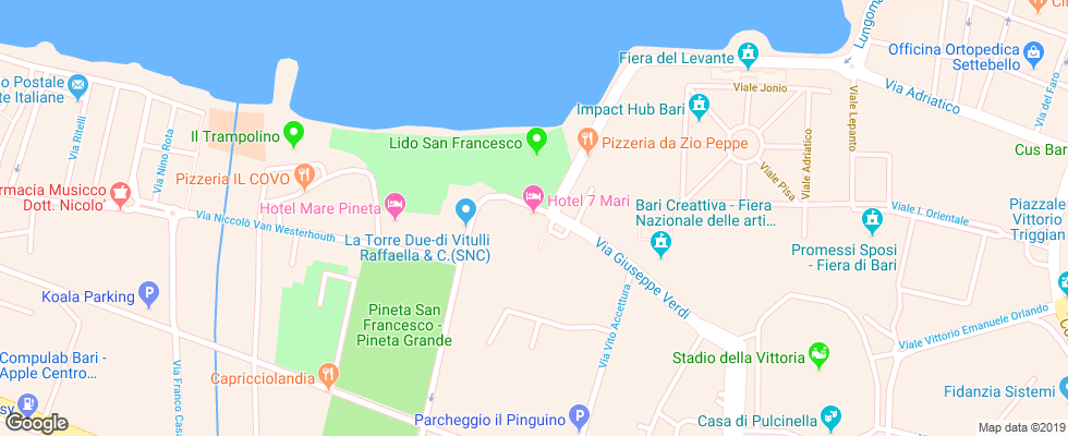 Отель 7 Mari на карте Италии