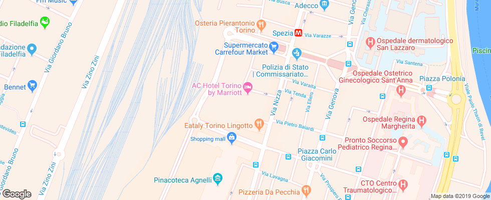 Отель Ac Torino на карте Италии
