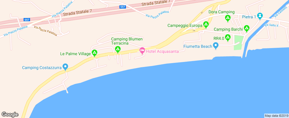 Отель Acquasanta на карте Италии