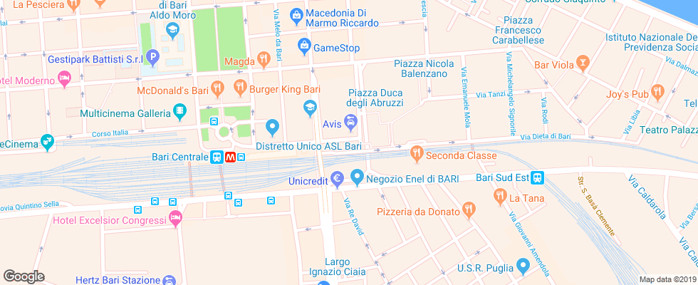 Отель Adria Hotel Bari на карте Италии