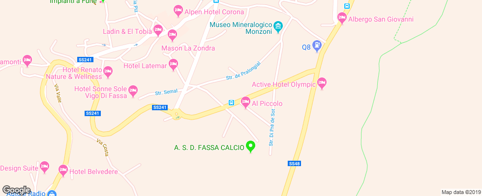 Отель Ai Pini Vigo Di Fassa на карте Италии