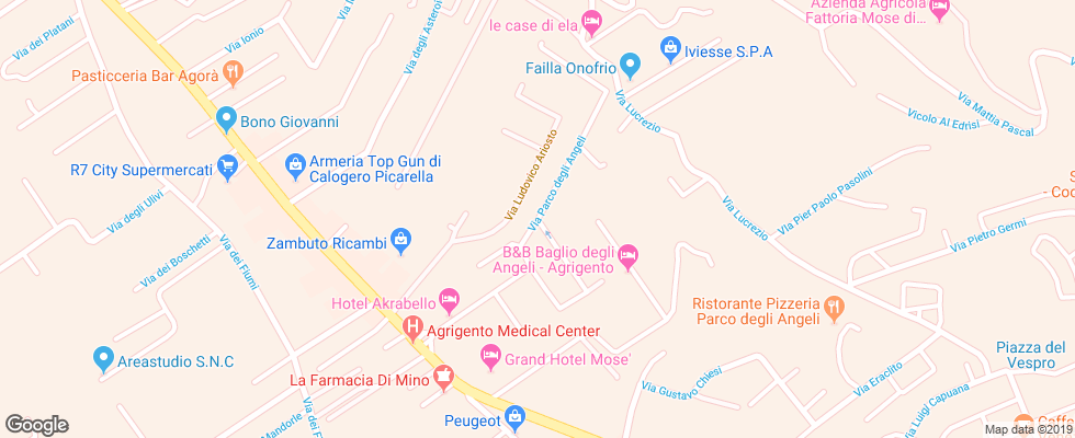 Отель Akrabello на карте Италии