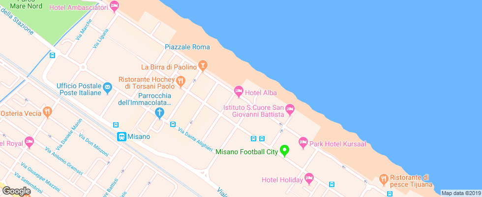 Отель Alba Misano Adriatico на карте Италии