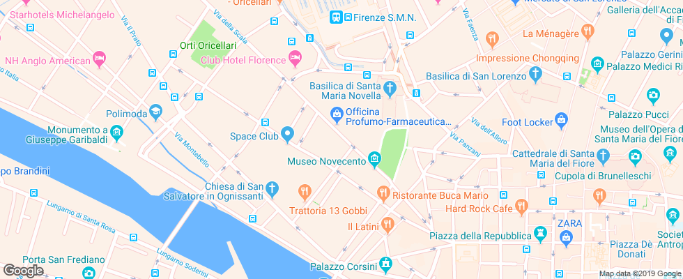 Отель Alba Palace Florenze на карте Италии