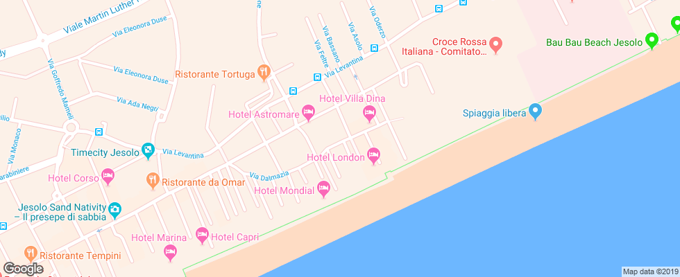 Отель Albatros Lido Di Jesolo на карте Италии